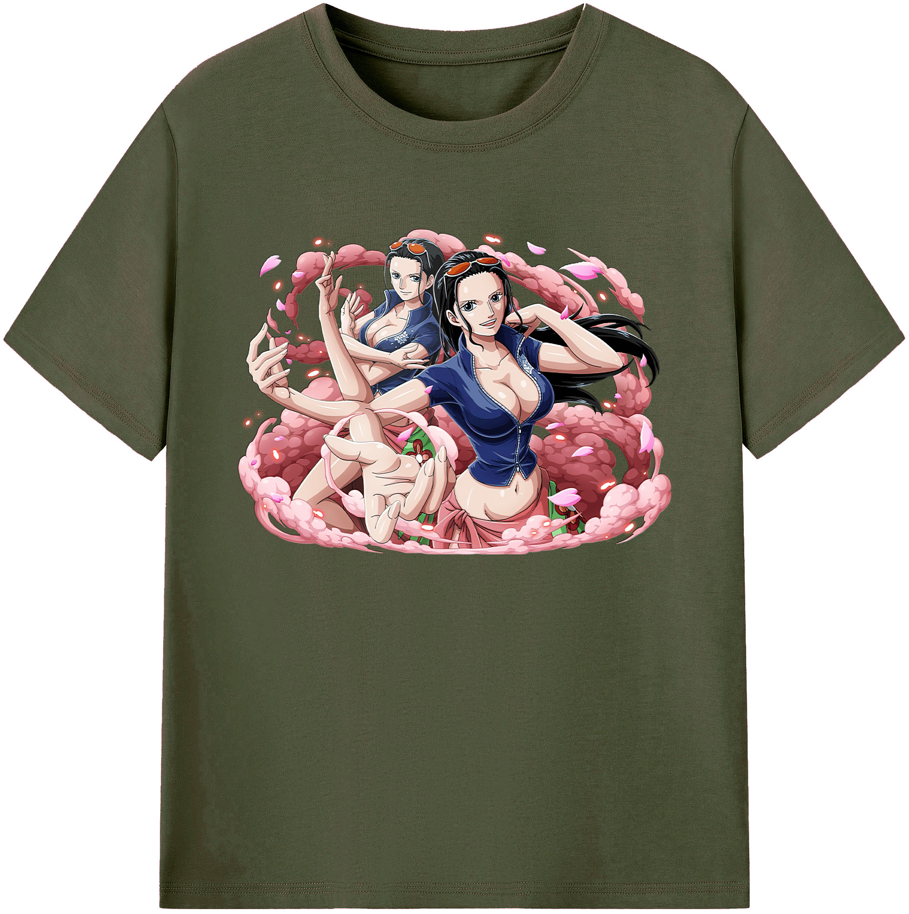 ワンピース ニコ・ロビン ONE PIECE Nico Robin 綿100％ メンズ半袖Tシャツ｜肌触りやわらか＆通気性